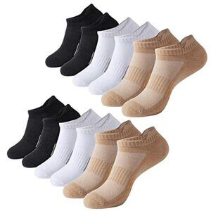 Womens Running Ankle Socks Cotton Cushioned Athletic Workout No Show Socks 5PaiR